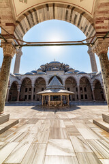 Fountain in courtyard of the Fatih Mosque in Istanbul, Turkey