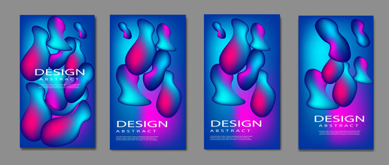 set of fluid colorful banners