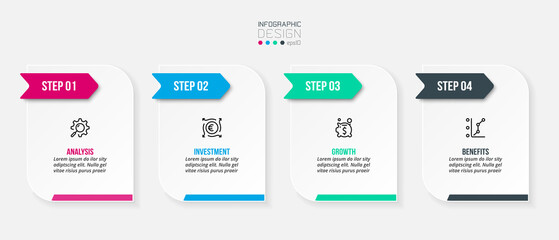 Infographic template business concept with step.
