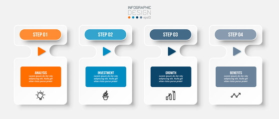 Infographic template business concept with step.
