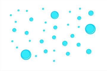 Water bubbles. Raindrops falling vector illustration