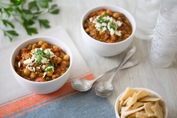 Mediterranean Chickpea and Lentil Chili Curry