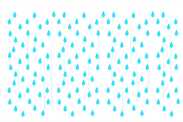 Rain. Raindrops fall. clear water vector