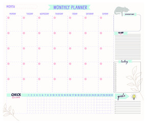 Ready to print on acrylic material. Monthly budget planner with abstract design 2022. White background. 60x50 cm, or reduce to print in A4.