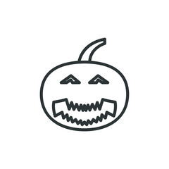 Vector sign of the jack o lantern symbol is isolated on a white background. jack o lantern icon color editable.