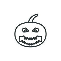 Vector sign of the jack o lantern symbol is isolated on a white background. jack o lantern icon color editable.