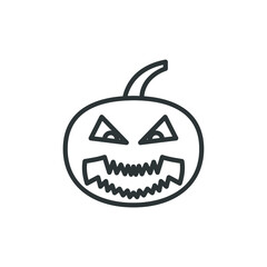 Vector sign of the jack o lantern symbol is isolated on a white background. jack o lantern icon color editable.