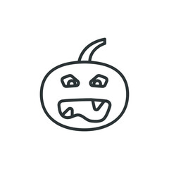Vector sign of the jack o lantern symbol is isolated on a white background. jack o lantern icon color editable.