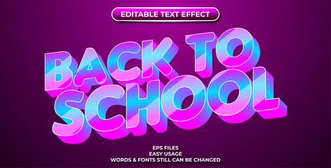 editable text effect back to school