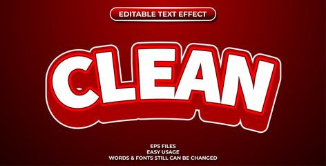 editable text effect clean