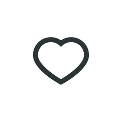 Vector sign of the Like Heart symbol is isolated on a white background. Like Heart icon color editable.