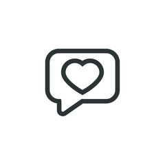 Vector sign of the Like Heart symbol is isolated on a white background. Like Heart icon color editable.