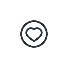 Vector sign of the Like Heart symbol is isolated on a white background. Like Heart icon color editable.