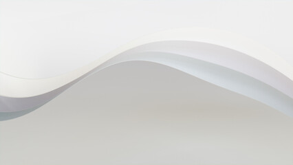 White and Grey 3D Waves ripple to make a Multicolored abstract wallpaper. 3D Render with copy-space. 