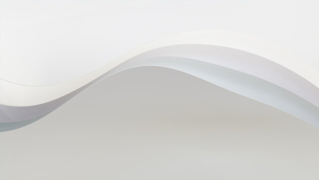 White and Grey 3D Waves ripple to make a Multicolored abstract wallpaper. 3D Render with copy-space. 