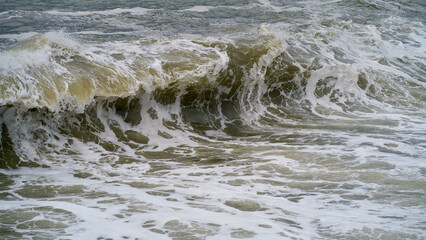 The Black Sea is stormy. Large sea wave.