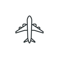 Vector sign of the plane symbol is isolated on a white background. plane icon color editable.