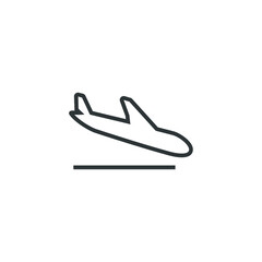 Vector sign of the plane symbol is isolated on a white background. plane icon color editable.