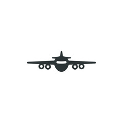 Vector sign of the plane symbol is isolated on a white background. plane icon color editable.