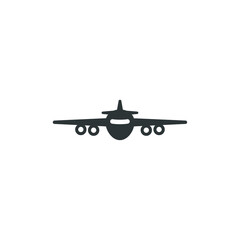 Vector sign of the plane symbol is isolated on a white background. plane icon color editable.
