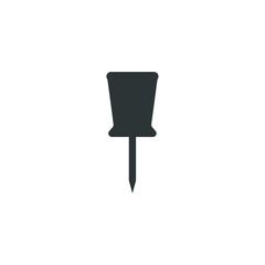 Vector sign of the Push pin symbol is isolated on a white background. Push pin icon color editable.