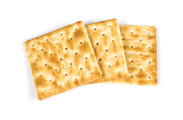 square crackers isolated on white background