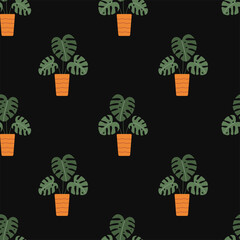 Vector flat hand drawn seamless pattern