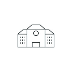 Vector sign of the School Building symbol is isolated on a white background. School Building icon color editable.