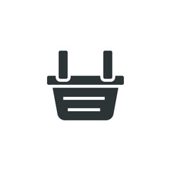 Vector sign of the Shopping Basket symbol is isolated on a white background. Shopping Basket icon color editable.
