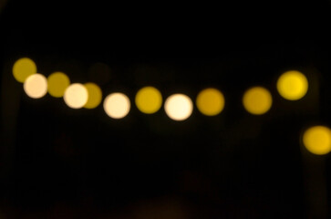 bokeh background of lights in the night out of focus
