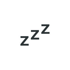 Vector sign of the sleeping symbol is isolated on a white background. sleeping icon color editable.