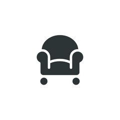 Vector sign of the sofa furniture symbol is isolated on a white background. sofa furniture icon color editable.