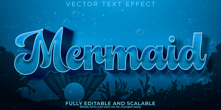 Mermaid Ocean Text Effect, Editable Sea Pirates Text Style