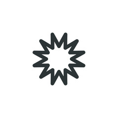 Vector sign of the Star price tag symbol is isolated on a white background. Star price tag icon color editable.