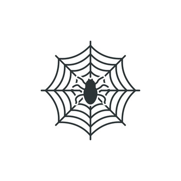 Vector sign of the spider web symbol is isolated on a white background. spider web icon color editable.
