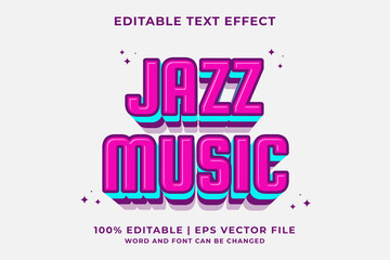 3d Jazz Music Cartoon Editable Text Effect Premium Vector
