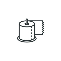 Vector sign of the toilet tissue symbol is isolated on a white background. toilet tissue icon color editable.
