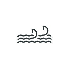 Vector sign of the wave symbol is isolated on a white background. wave icon color editable.