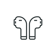 Obraz premium Vector sign of the wireless earphone symbol is isolated on a white background. wireless earphone icon color editable.