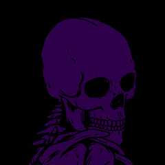 purple skull silhouette illustration vector