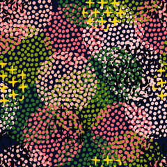 polka dots spots abstract geometric vector seamless pattern