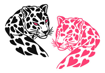 vector illustration of two leopards