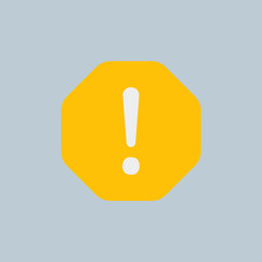 Warning icon in flat style about essentials, use for website mobile app presentation
