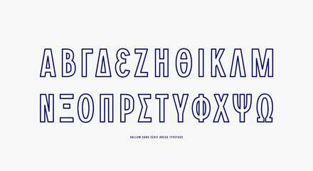 Hollow greek sans serif font