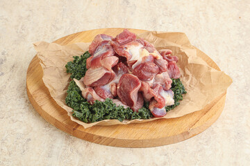 Raw chicken stomach for cooking