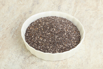 Chia seeds in the bowl