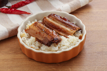 Roasred eel with steamed rice