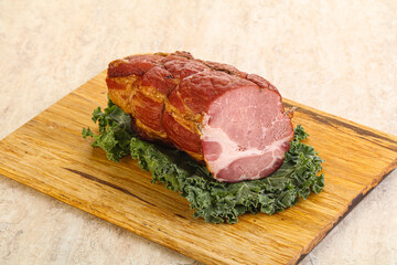 Delicous pork cured meat isolated