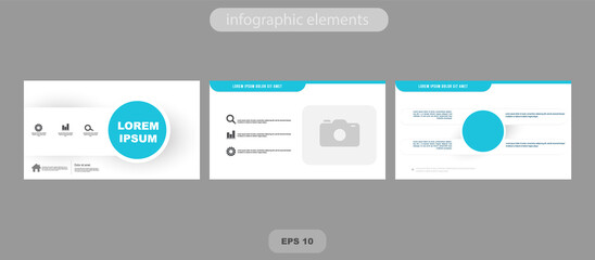 Fototapeta na wymiar Set of color infographic elements for presentation templates.