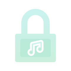 music lock logo gradient design template icon
